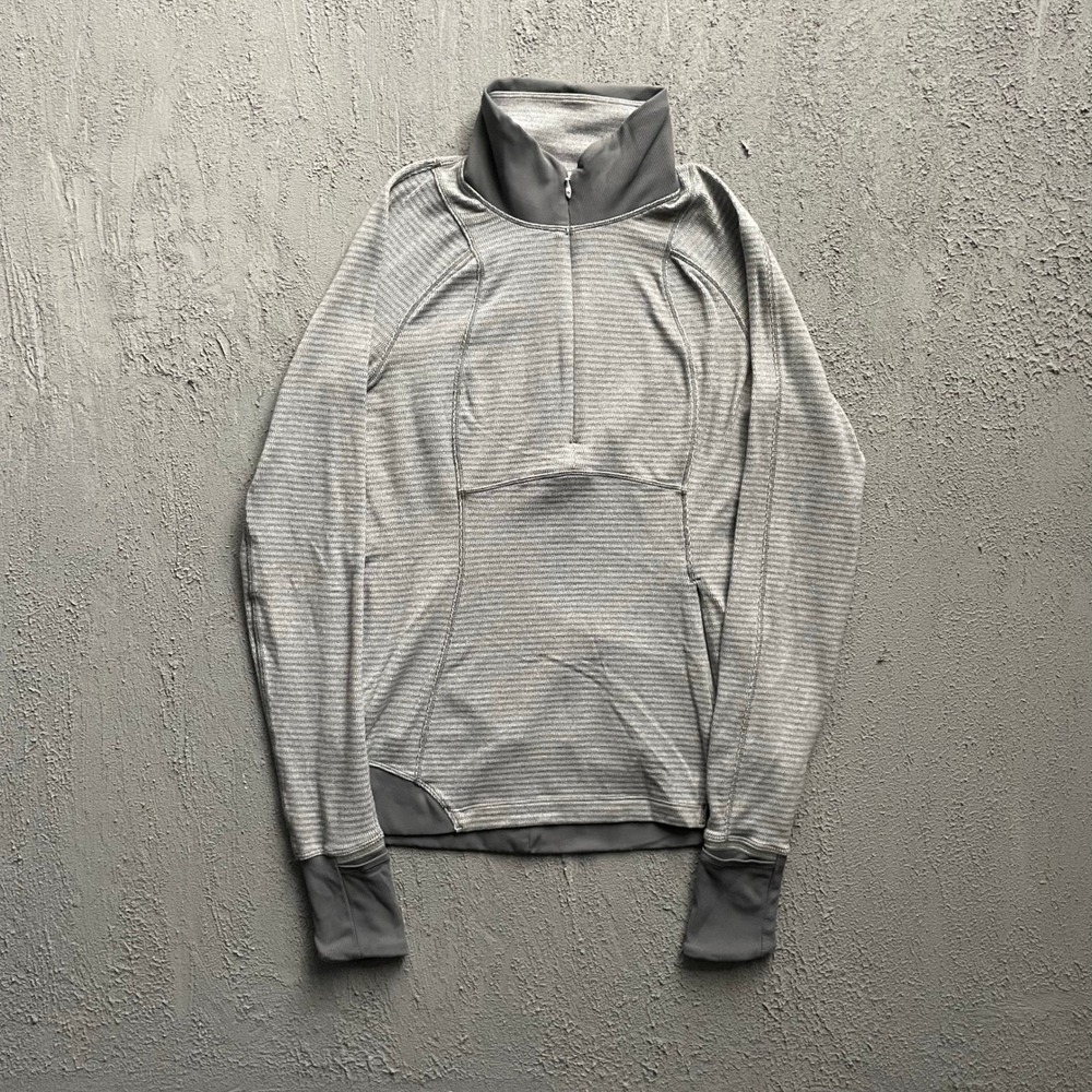 Lululemon Striped 1/2 Zip Pullover Womens No Tag Size Grey
